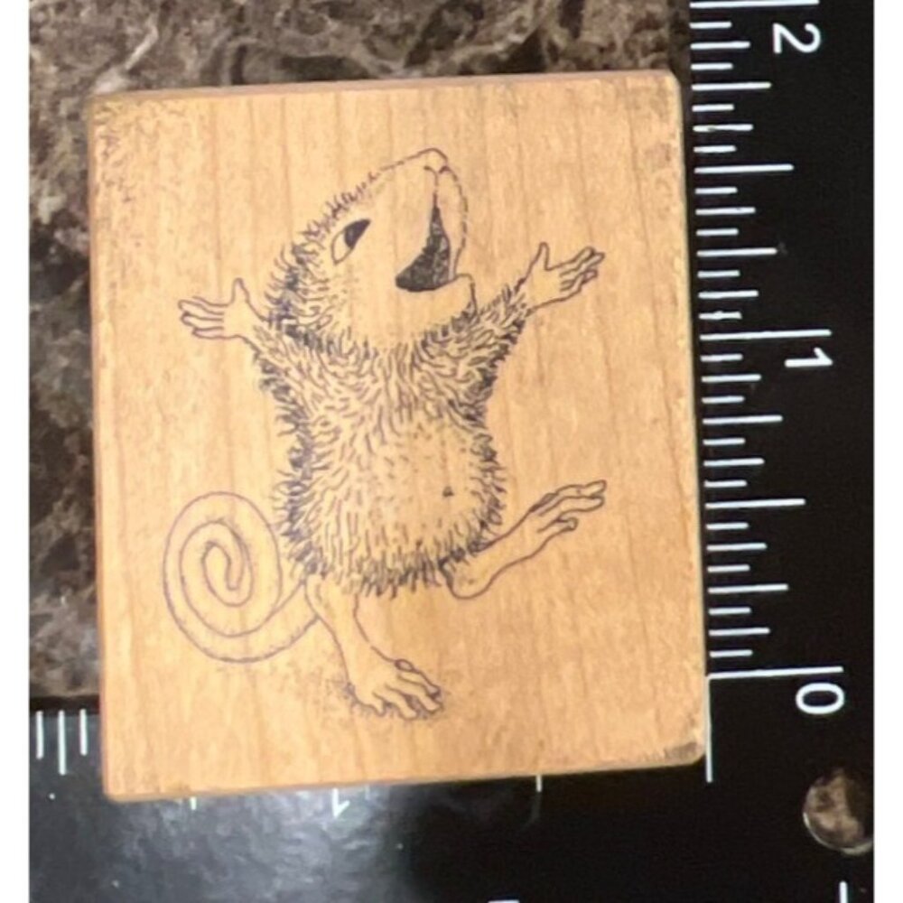 House-Mouse Designs 1999 wood mounted Rubber Stamp Maxwell C348